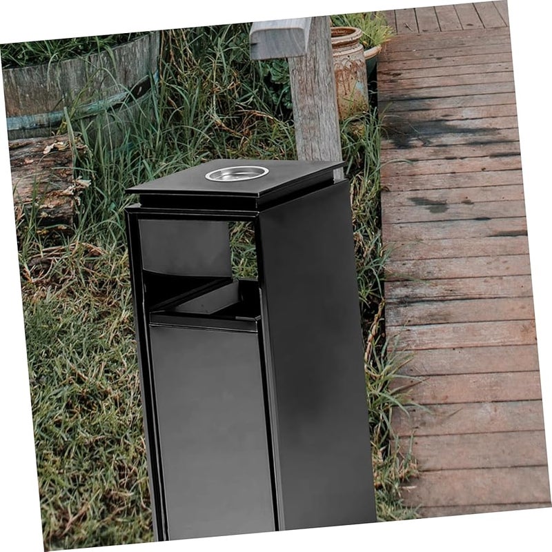Outdoor Ashtray Trash Can with Recycling Signage for Easy Garbage Sorting Patio Use - Image 2